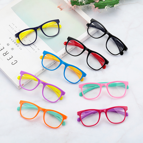 1 PC New Kids Anti Blue Light Glasses Ellipse PC Frame Eyeglasses Children Clear Transparent  Computer Blocking Spectacles ► Photo 1/6