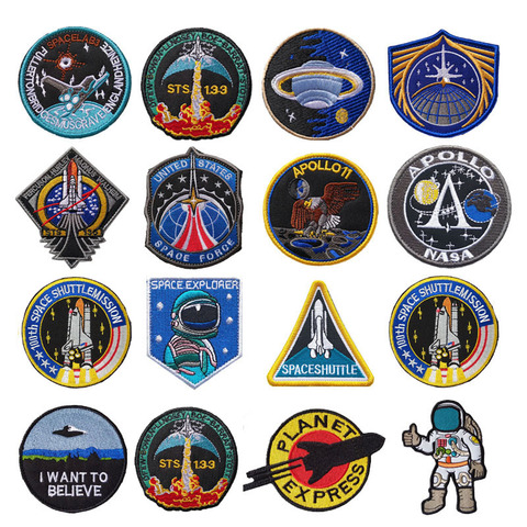 Apollo Project Space Badge Embroidery Velcro Patches Astronaut Tactical Military Hat Cloth Backpack Armband Stickers Applique ► Photo 1/6