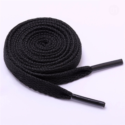 1 Pair Shoelace Flat Popular Sports Shoes Laces Casual Canvas Polyester Shoelaces Candy Color White Black Green Shoelace ► Photo 1/6