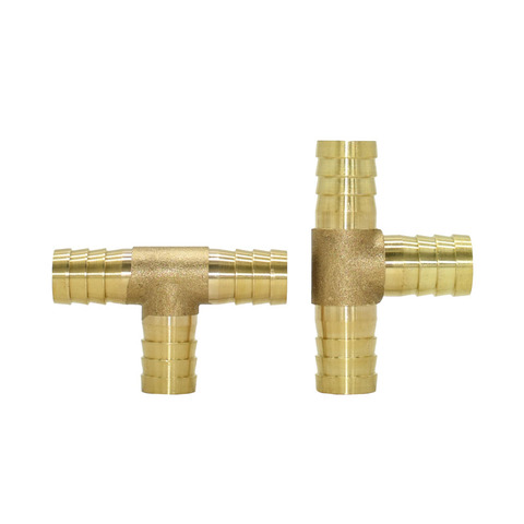 14mm 16mm T-Shape Brass Barb Hose Fitting tee connector 3 Way Hose Tube Barb Copper Barbed Coupling Connector Adapter 1pcs ► Photo 1/6