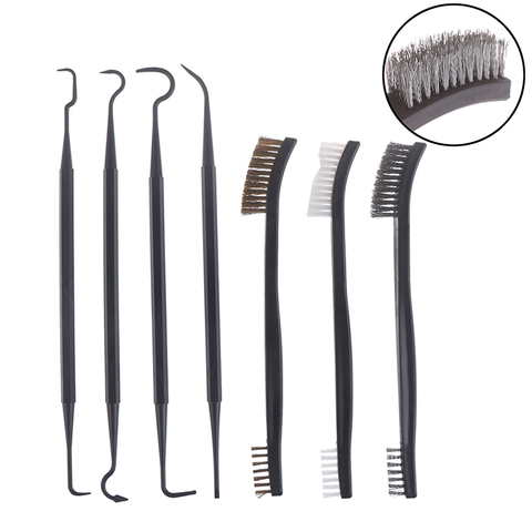 7pcs/Set 3pcs Steel Wire Brush + 4pcs Nylon Pick Set Universal Gun Hunting Cleaning Kit Tactical Rifle Pistol Gun Cleaning Tool ► Photo 1/6