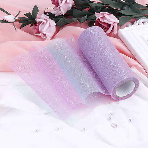 Tulle Rolls, Sewing Accessories and Supplies (Pink Rainbow Glitter