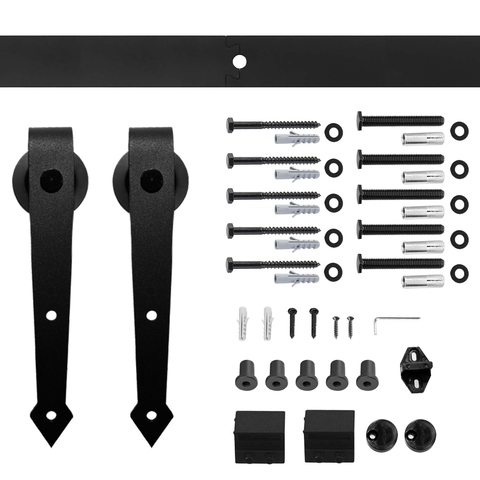 Sliding Barn Door Hardware Track Set Sliding Door Kit Closet Set Hanger 6.6FT ► Photo 1/6