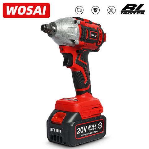 WOSAI 20V Cordless Brushless Electric Wrench Impact Wrench Socket Wrench 320N.m 4.0AH Li Battery Hand Drill Installation ► Photo 1/6