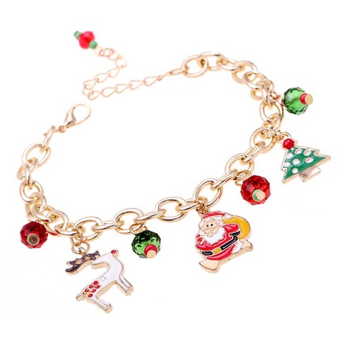 Santa Claus Bracelet Alloy Pendant Christmas Decorations for Home Happy New Year 2022 Christmas Tree Ornaments Xmas Gift Noel ► Photo 1/6