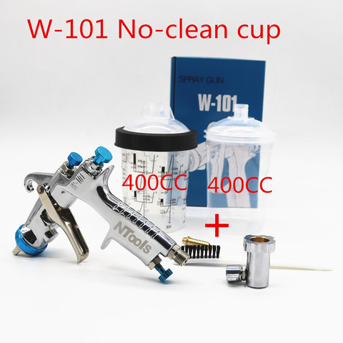 W-101 No-Clean Cup Spray Gun 134G w101 HVLP Manual Paint spray Gun Gravity 1.0/1.3/1.5/1.8mm Furniture Car Coating Painting ► Photo 1/1