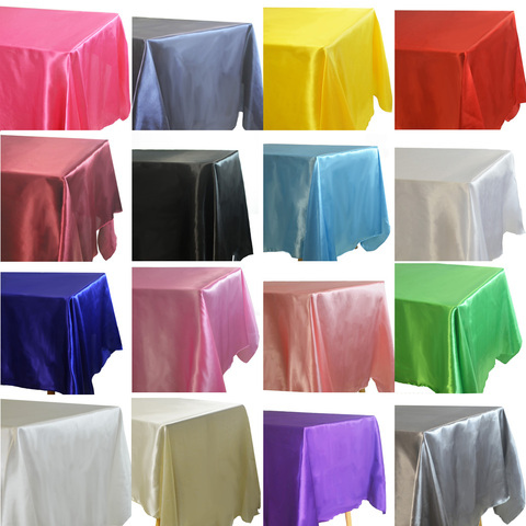 Rectangle Table Cloth Satin Tablecloth Overlays Wedding Christmas Baby Shower Birthday Banquet Decor Home Dining Table Cover ► Photo 1/6