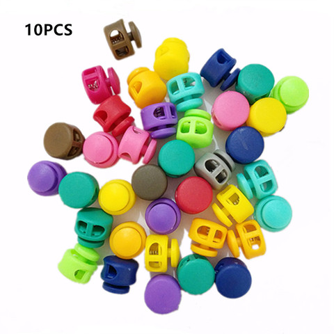 10pcs Multi Colors Plastic Paracord Shoelace Cord Buckles 2 Hole Cord Lock Clamp Toggle Clip Stopper Bag Parts Shoes Accessories ► Photo 1/6