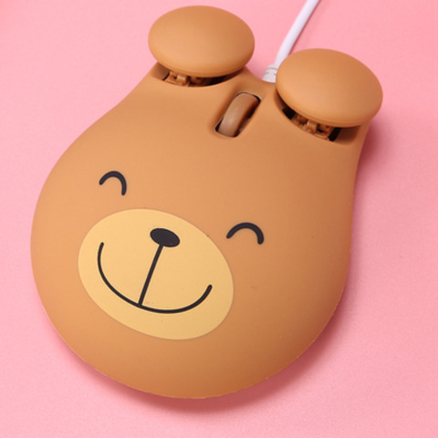 CHYI Usb Mini Computer Mouse Cute Bear Wired Optical PC Mause 3d Cartoon Animal Lovely Gift Portable Laptop Mice For Kids Girls ► Photo 1/6