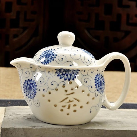 Retro Chinese Kung Fu Ceramic Teapot with Strainer Creative Handmade Dragon Flower Tea Pot Porcelain Large Capacity Teaware ► Photo 1/6