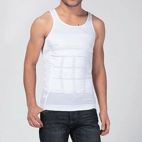 Men Body Slimming Tummy Shaper Underwear Waist Girdle Shirt Vest Shirt Tank  Tops