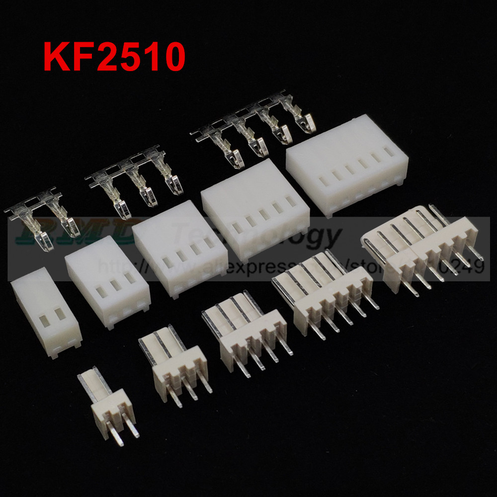 Terminal+Female zs 50Sets KF2510 3Pin Connector Kits 2.54MM Male Pin Header