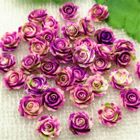 30pcs 14mm Flat Back Resin Flower Scrapbook 3D Resin Rose DIY Fine Decoration ► Photo 1/6