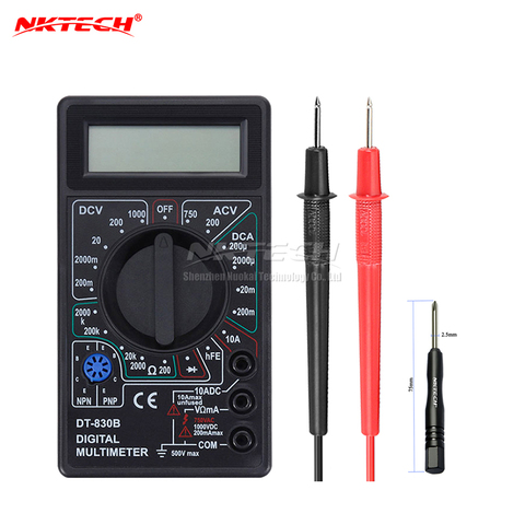 NKTECH DT830B Digital Multimeter Pocket Voltmeter Ammeter Ohmmeter AC DC Voltage Current Resistance OHM multi-tester Portable ► Photo 1/6