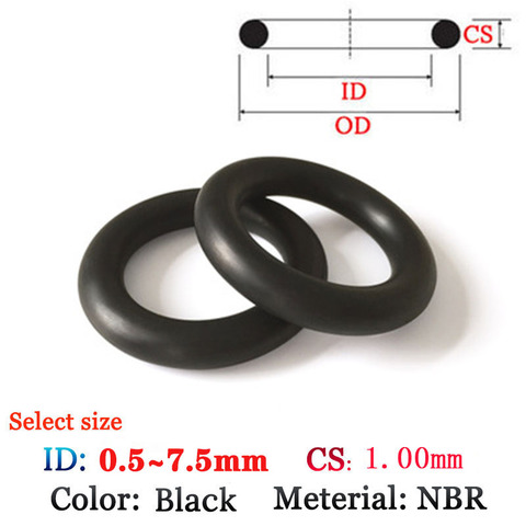 CS 1.0mm Fluoro Rubber O-Ring 10pcs Washer Seals Plastic gasket Silicone ring film oil and water seal gasket NBR material Ring ► Photo 1/3