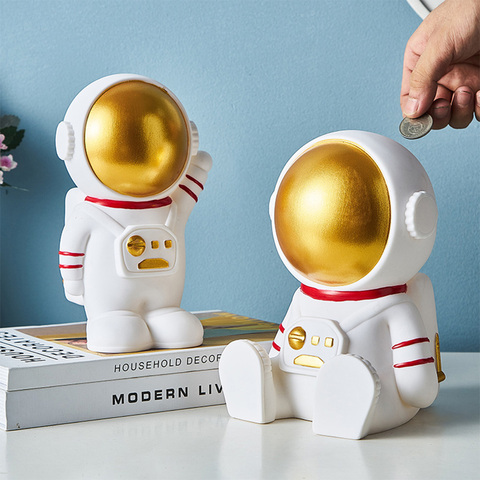 Nordic Cute Astronaut Creative Modern Cosmonaut piggy bank Statue Home Home Money Box Child bedroom Christmas present Coin Box ► Photo 1/6