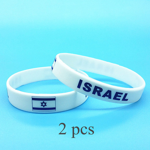 2pcs Israel Flag Bracelets Wrist Band Men Women Silicone Wristband Country Power Sports Bracelet Bangle Cuff Jewelry Accessories ► Photo 1/4