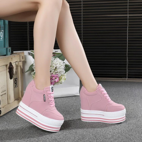 WGZNYN Super High Heels Chunky Sneakers Women Spring Thick Bottom Height Increasing Casual Shoes Woman Sneakers Zapatos De Mujer ► Photo 1/6