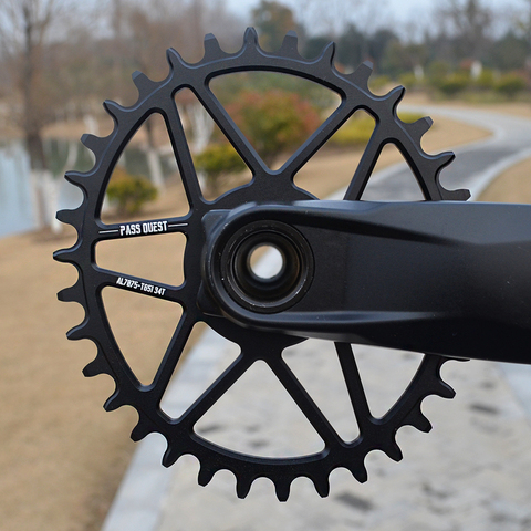 PASS QUEST SRAM Gx xx1 Eagle GXP Oval Mountain Bike Narrow Sprocket 30-44T Bicycle  0mm Offset Crank 7075 Aluminum ► Photo 1/6