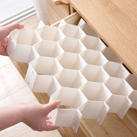 2022 New Honeycomb Shape Drawer Organizer 8 Pcs Closet Dividers Plastic Partition For Small Clothing And Cosmetic Clapboard ► Photo 1/6