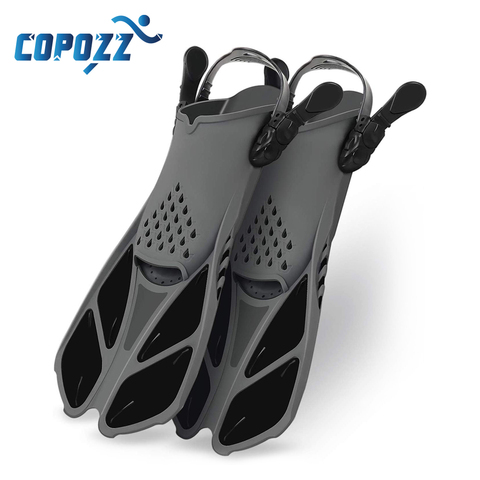 COPOZZ Professional Snorkeling Foot Diving Fins Adjustable Adult kids Swimming Comfort Fins Flippers Swimming Equipment ► Photo 1/6