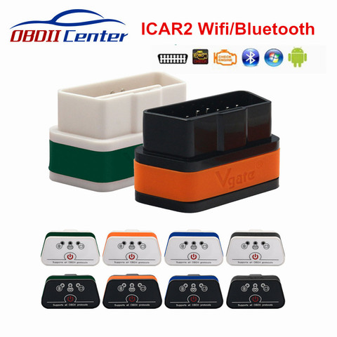 Qualified Icar2 Vgate ELM327 Bluetooth 3.0 Icar 2 Wifi ELM 327 IOS Auto Diagnostic Interface ICAR2 OBDII Code Reader Android PC ► Photo 1/6