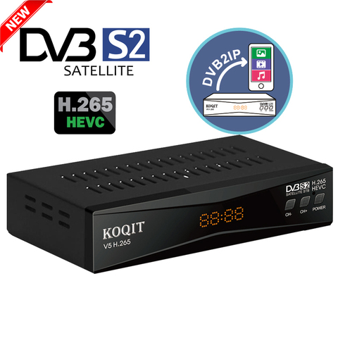 Free DVB S2 H265 Satellite Receiver dvb-s2 internet Live screen DVB2IP HEVC IPTV Decoder T2MI Receptor cs IKS Sat finder Biss/VU ► Photo 1/6