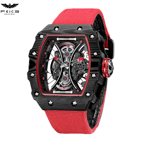 FEICE Men Skeleton Automatic Mechanical Watch Barrel Type Double-Sided Sport Luxury Watch Waterproof Fashion Watch FM602 ► Photo 1/6