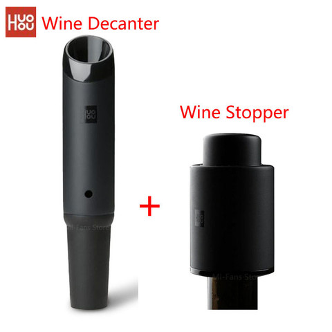 Newest Huohou Fast Wine Decanter/Wine Stopper 2in1 Pouring Tools Stainless Steel Vacuum Bottle Stopper Bottles Cap Bar Accessori ► Photo 1/6