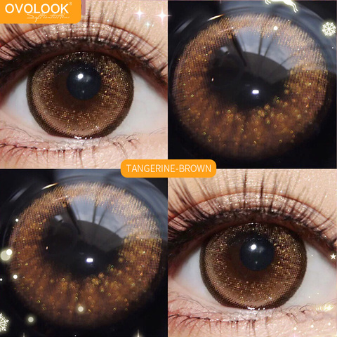 OVOLOOK-2PCS/Pair Lenses Colored Lenses for Eyes Contact Lenses 6 Tone Fashion Colored Eye Contacts Eye Color Lens Yearly Use ► Photo 1/6