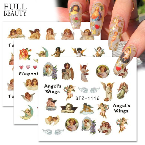 Angel Nail Art Stickers Virgin Mary Cupid Water Transfer Decals Sliders Heaven Design Tattoo Accessories Manicure CHSTZ1114-1121 ► Photo 1/6