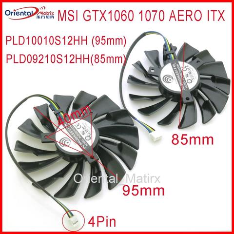 Free Shipping PLD10010S12HH PLD09210S12HH 12V 0.40A 4Pin For MSI GTX1060 GTX1070 AERO ITX Video Graphics Card Cooler Cooling Fan ► Photo 1/6