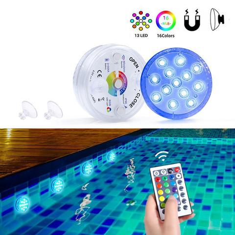 13 LED Submersible Lights Remote Control RGB Color Changing Underwater Light IP68 Waterproof Underwater Lights for Ponds Pool ► Photo 1/6