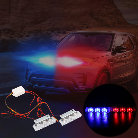 2Pcs 3 LED Strobe Police Light 12V 8W Car Truck Motorcycle Flashing Emergency Warning Rear Tail Brake Stop Led Lights Lamp ► Photo 1/6