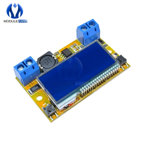 Liquid Crystal Displays DC-DC Step-Down Buck Converter Power Supply Adjustable Push Button Module with LCD Display 5-23V 3A ► Photo 1/6