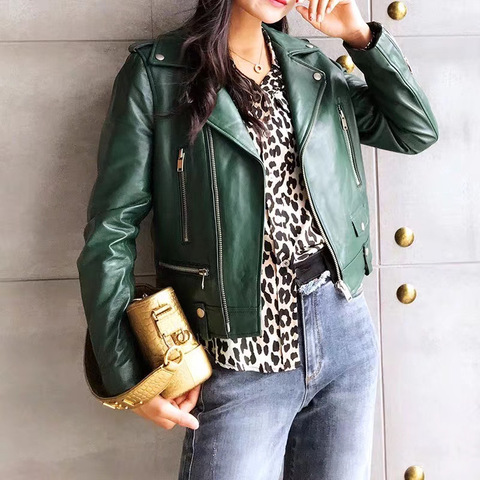 Real leather jacket women colorful motorcycle 2022 new fashion genuine sheepskin leather coats and jackets female overcoat ► Photo 1/6