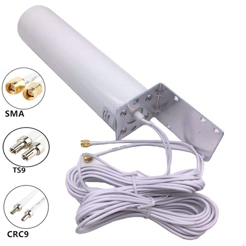 JX Antenna Dual 10 meters cable 3G 4G LTE Router Modem Aerial External Antenna Dual SMA TS9 CRC9 Connector ► Photo 1/6