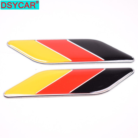 DSYCAR 2Pcs/Pair 3D Metal German Flag Car Body Side Fender Rear Trunk Emblem Badge for Volkswagen Audi Bmw Mercedes Benz Porsche ► Photo 1/6