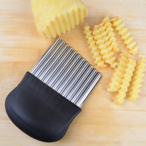 Stainless Steel Potato Chip Slicer Dough Vegetable Fruit Crinkle Wavy Slicer Knife Potato Cutter Chopper French Fry Maker ► Photo 1/6