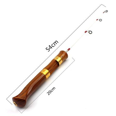 NEW wooden handle 54cm Winter fishing Ice fishing rod carp fishing pole carbon 2 Section Spinning Casting Rod Winter sports ► Photo 1/6