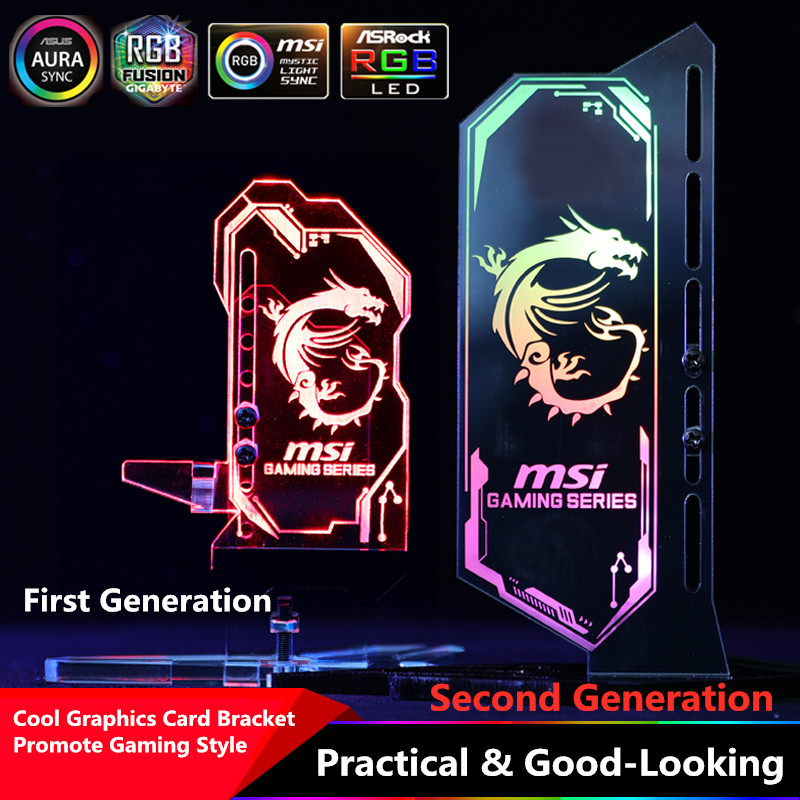 DIY Vertical GPU Bracket RGB Acrylic Graphics Card Holder,VGA Stand GPU  Support