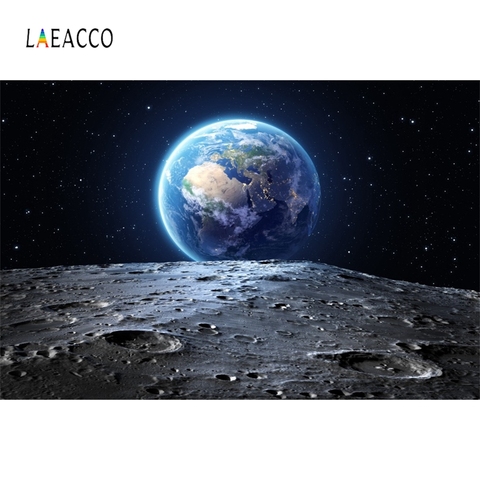 Laeacco Universe Photophone Space Earth Moon Astronaut Photography Backdrops Baby Birthday Photo Backgrounds Photozone Photocall ► Photo 1/6