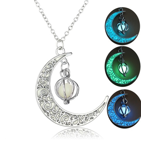 2022 Glow In The Dark Moon Glowing Pendant Necklace Luminous Gem Stone Chain Necklace Jewelry For Women Gift ► Photo 1/6