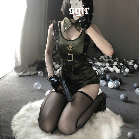 The New Party Military Instructors Cosplay Uniform Cool Girl Army Soldier Costume Roleplay Policewoman Sexy Lingerie Dress ► Photo 1/6