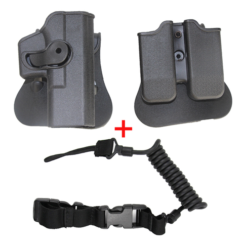 Tactical Airsoft Holster Combat Pistol Case Dual Magazine Pouch Hunting Belt Holster Gun Holster For Glock 17 19 23 31 32 ► Photo 1/6