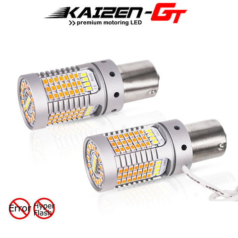 No Hyper Flash BAU15S 7507 LED 21W BA15S 1156 Switchback White/Amber Bulbs For Daytime Running Lights DRL/Turn Signal Lights 12V ► Photo 1/6