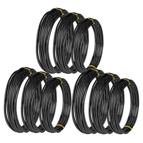 9 Rolls Bonsai Wires Anodized Aluminum Bonsai Training Wire with 3 Sizes (1.0 Mm,1.5 Mm,2.0 Mm),Total 147 Feet (Black) ► Photo 1/6