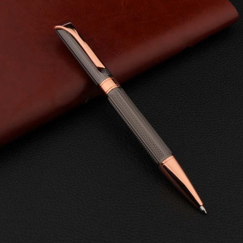 HIGH QUALITY Gun gray Drawing pattern rose golden BALLPOINT PEN  ► Photo 1/4