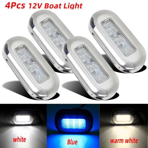 1/4Pcs Boat Light 12V Stair Deck Side Marker Transom Light Marine Courtesy Indicator Turn Signal Lighting Tail Lamp Accessory ► Photo 1/6