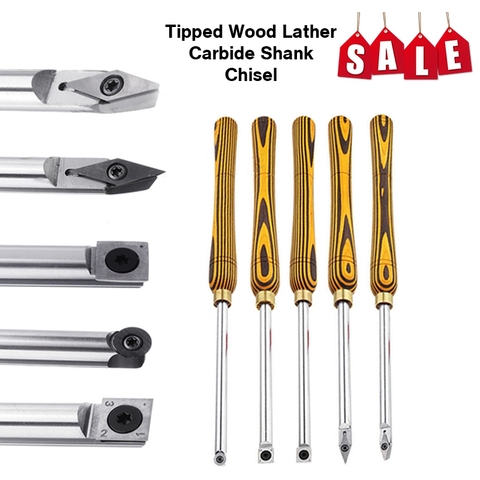 2022 New Hand Turning Tool Tipped Wood Lathe Carbide Shank Chisel Diamond Round Square Insert Tool Set Machine Tools Accessories ► Photo 1/6